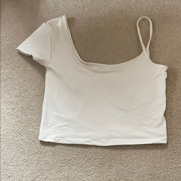 Abercrombie & Fitch White Asymmetrical Crop Top - Picture 1 of 3